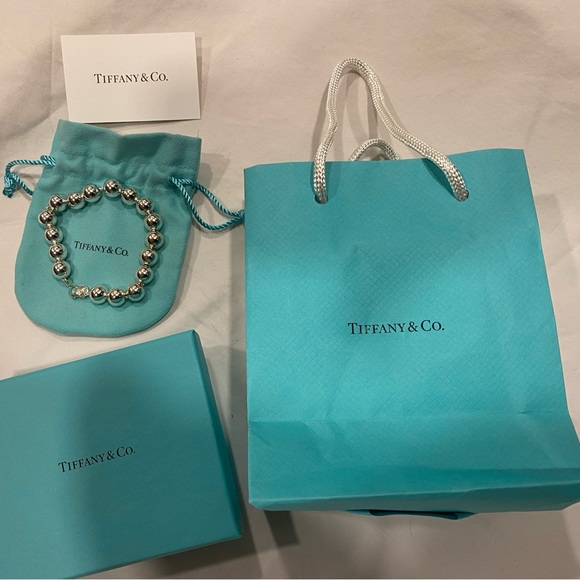Tiffany & Co Hardware Ball Bracelet Sterling Silver 7โ 10mm Beads Auth - Picture 8 of 11